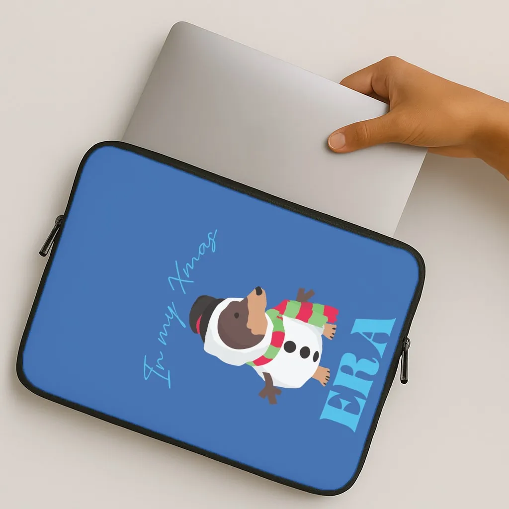 Soft Look Texture Soft Cushion It's My Xmas Era Dog Laptop Sleeve