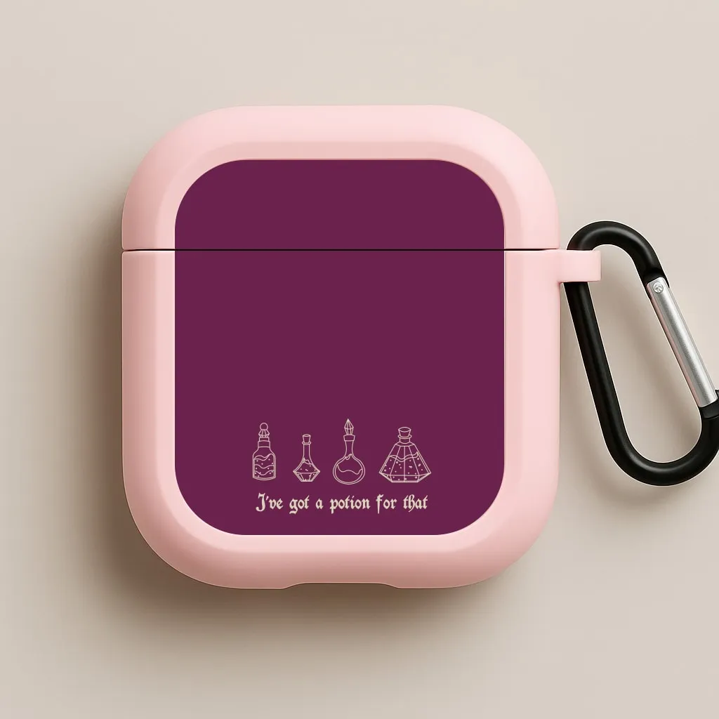 resilient airpods case Creative Rubber Organizer I've Got A Potion For You Dark Pink AirPods Case