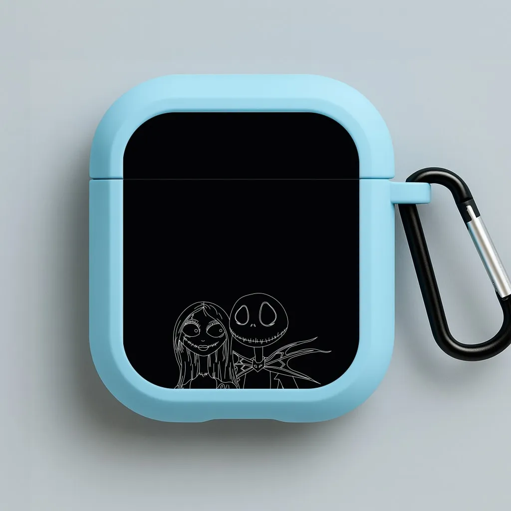 Jack And Sally - TNBC AirPods Case custom handmade leather airpods case