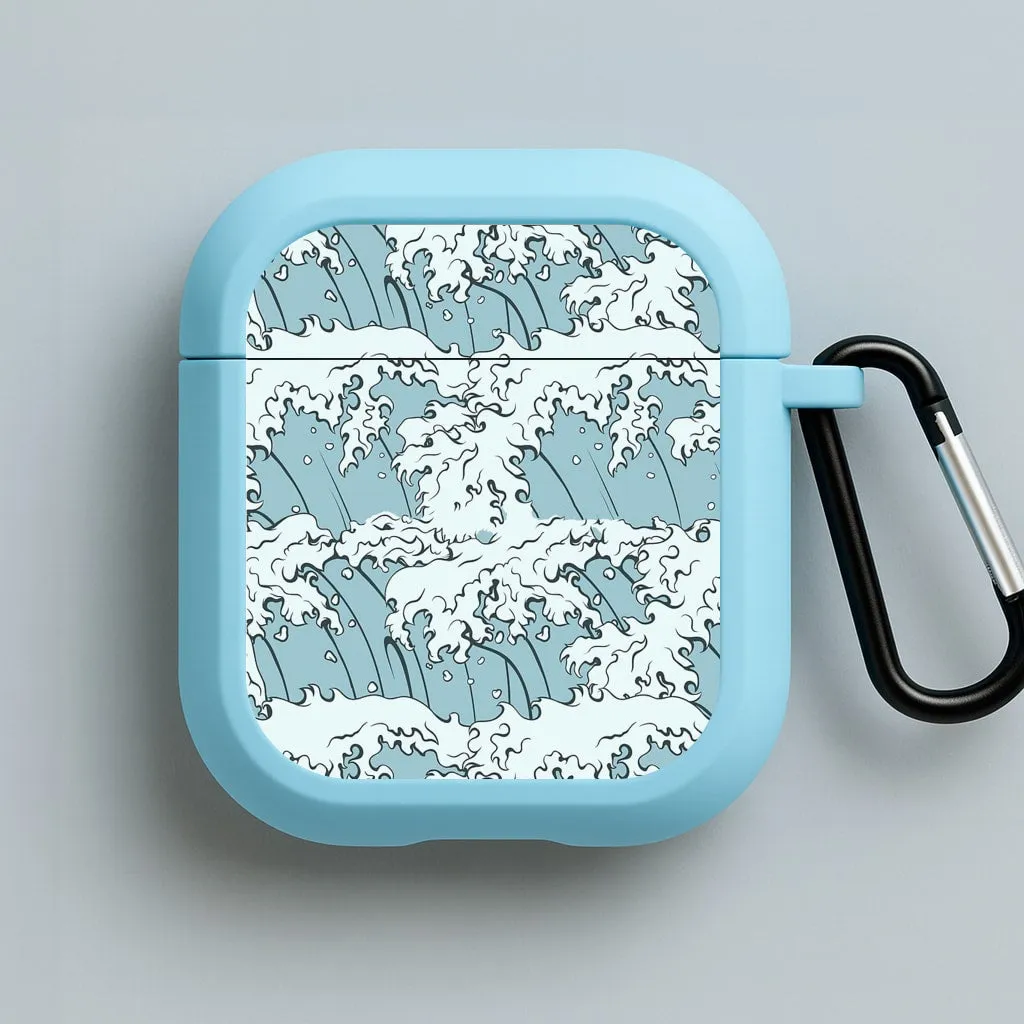 durable sports silicone protector Japanese Waves AirPods Case