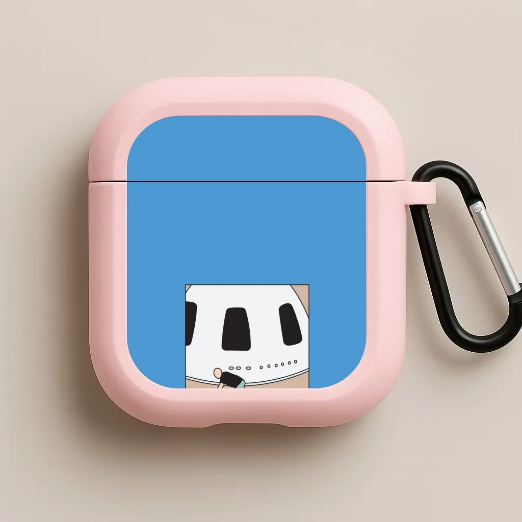 Soft touch coating custom engraved pocket silicone shell Jeff Falling Over AirPods Case