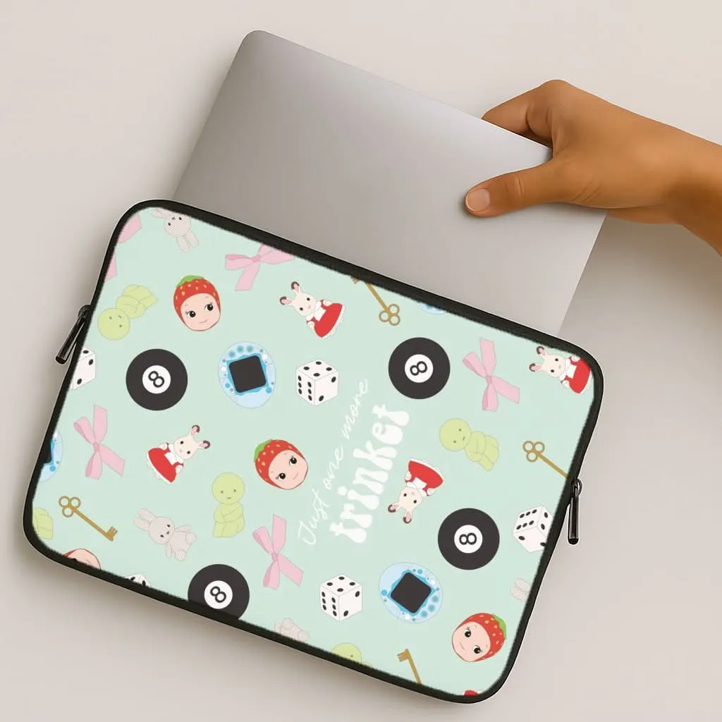 Soft Touch Hybrid Material Build Just One More Trinket Laptop Sleeve