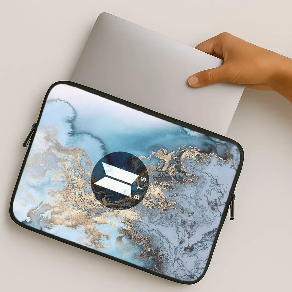 Soft Protection Layer K-Pop Band Logo Marble Laptop Sleeve