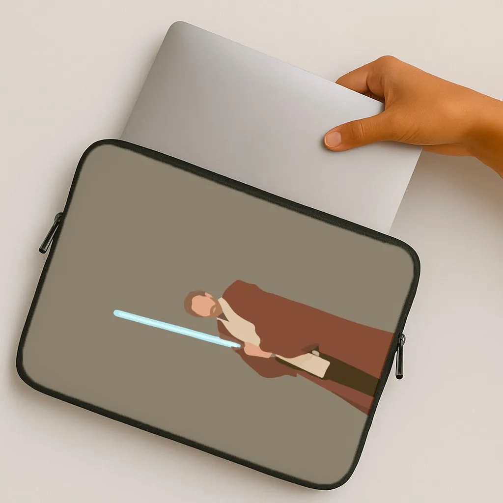 Protective Fit Matte Protection Kenobi Blue Lightsaber Laptop Sleeve