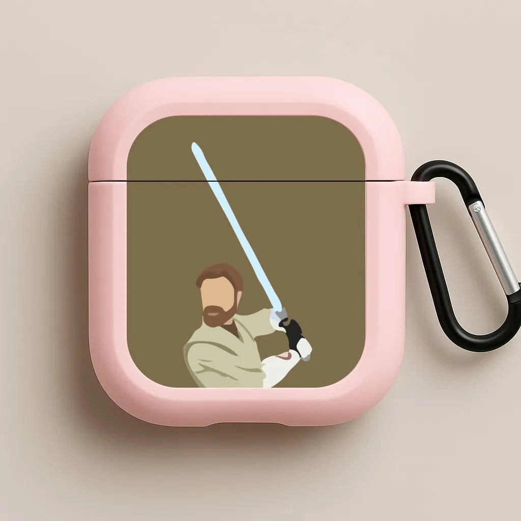 compact ergonomic neon airpods case Portable Slim Organizer Kenobi Faceless AirPods Case