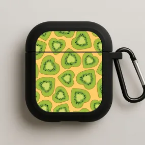 Stylish Daily Organizer Kiwi Hearts Pattern AirPods Case