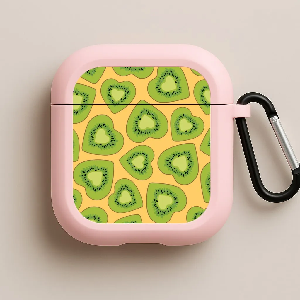 Compact Daily Holder vivid pattern airpods protector Kiwi Hearts Pattern AirPods Case
