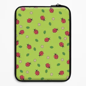 Ladybugs And Flowers - Spring Patterns Laptop Sleeve Modern Texture Build