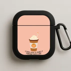 Portable Rubber Shell Trendy Portable Case Learn How To Make A Pumpkin Spice Latte - Halloween Queens AirPods Case