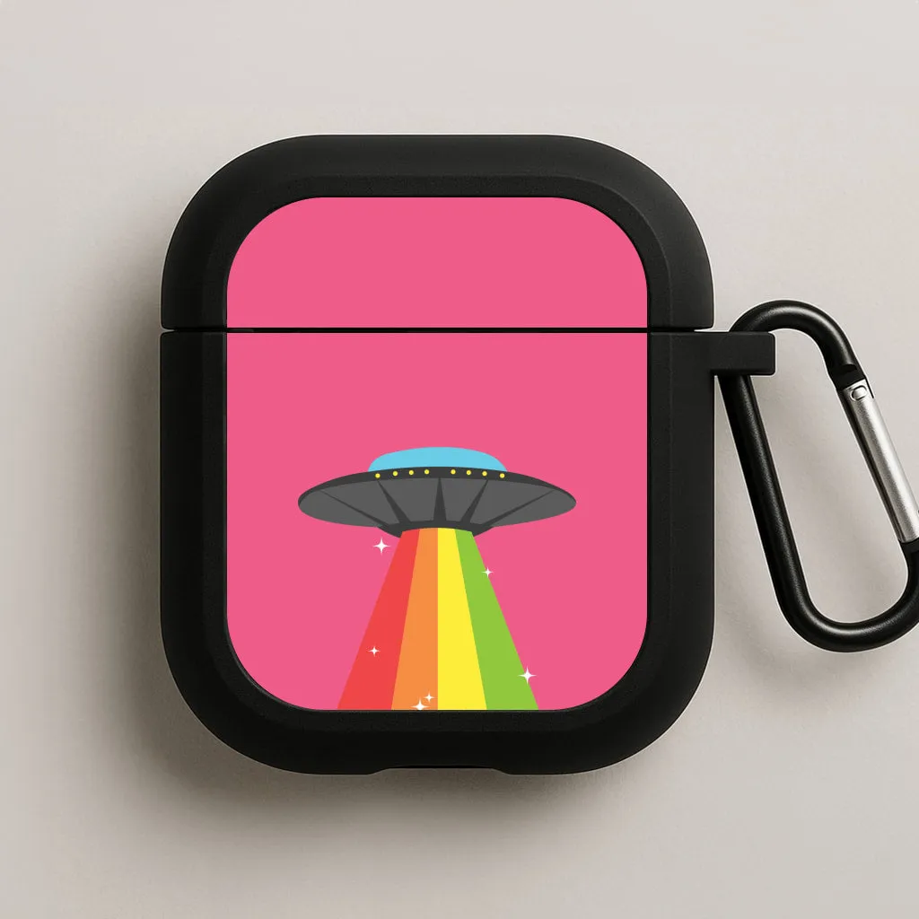 Rainbow Alien Spaceship AirPods Case Trendy Gift Accessory