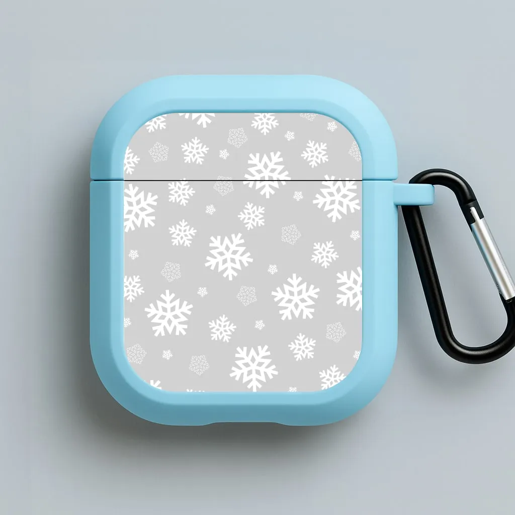 Tech Gadget Protector Grey Snowflake Pattern AirPods Case