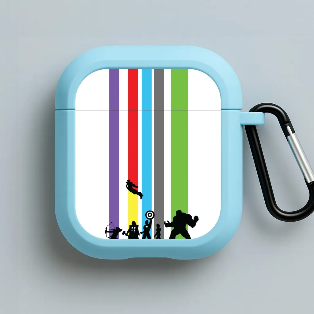 Trendy Soft Pouch hybrid structure airpods cover Superhero Team Silhouette AirPods Case