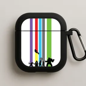 Superhero Team Silhouette AirPods Case colorful airpods cover sleek ergonomic pocket airpods case