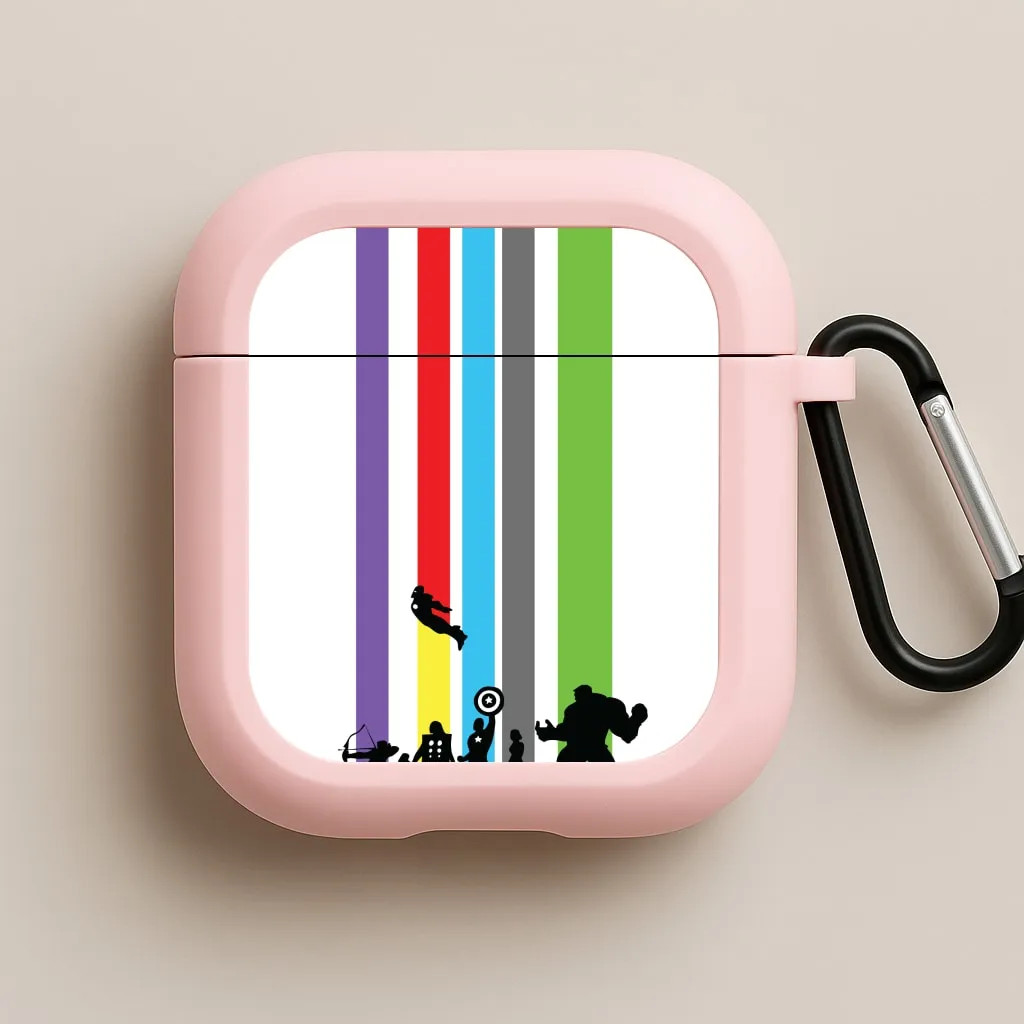 Superhero Team Silhouette AirPods Case custom name airpods case Compact Protective Accessory