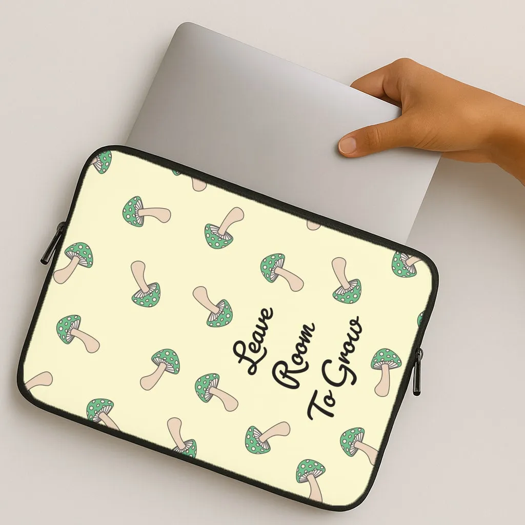 Premium Build Leave Room To Go Mushroom Pattern Laptop Sleeve