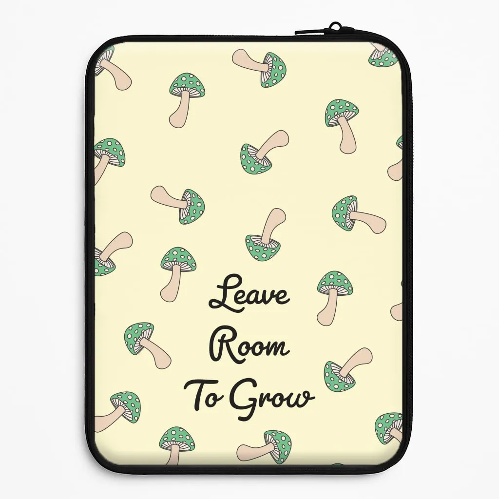 Smooth Look Leave Room To Go Mushroom Pattern Laptop Sleeve