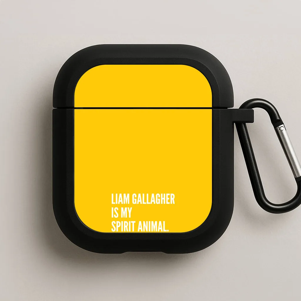 Sleek Modern Shell Slim Form Design Liam Is My Spirit Animal AirPods Case