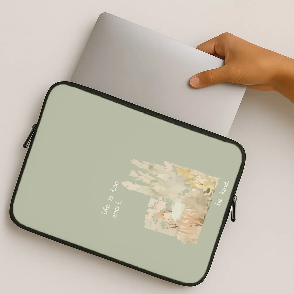 Reusable Material Life Is Too Short Laptop Sleeve