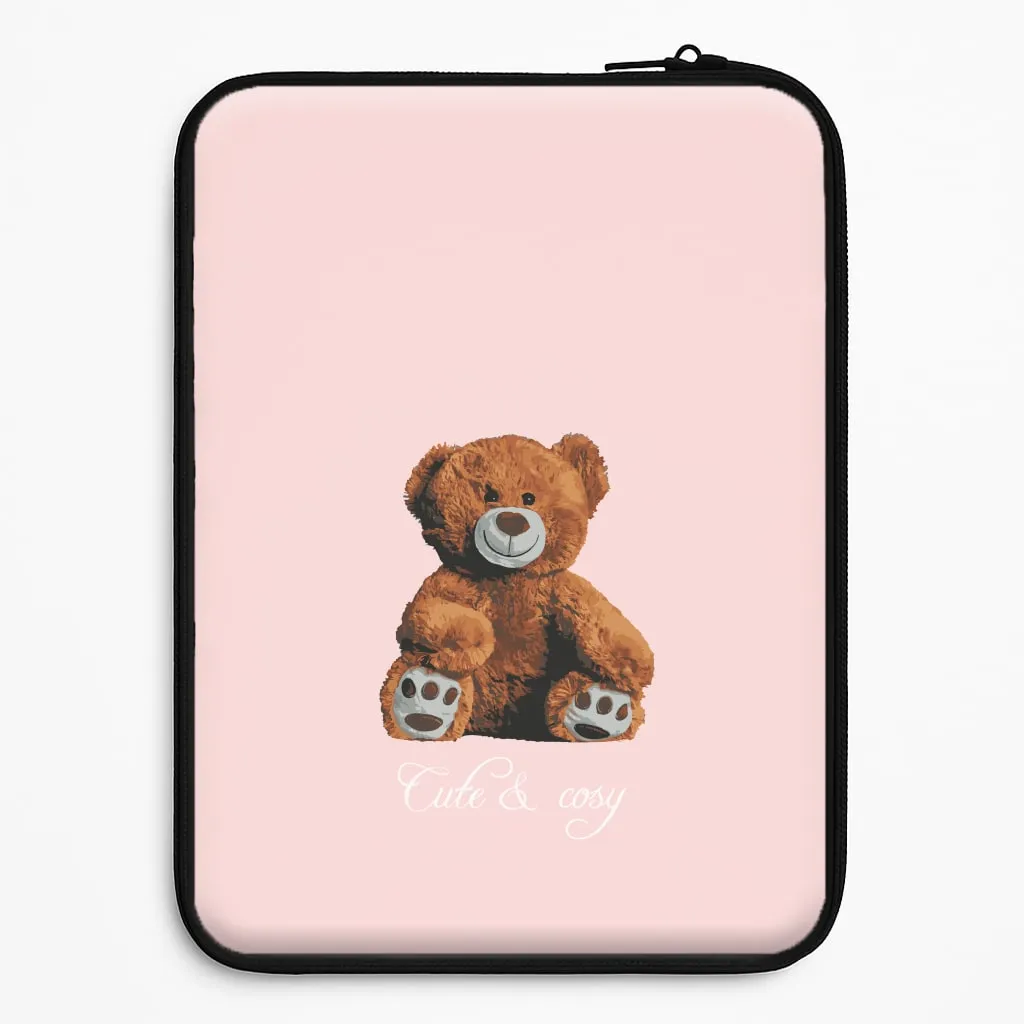 Creative Artwork Rugged Texture Design Cute And Cosy Teddy Bear Laptop Sleeve