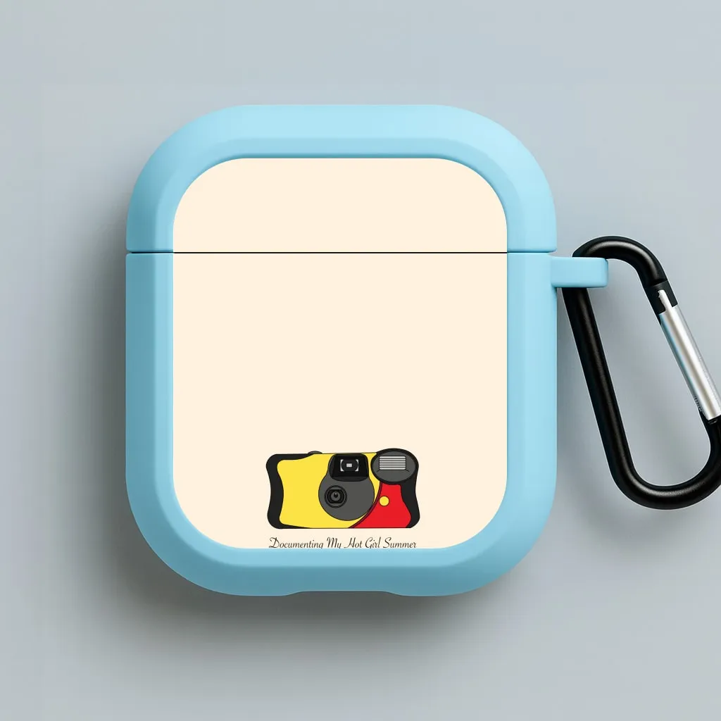 lightweight neon gradient leather airpods protector portable gradient commuter handmade leather airpods case Documenting My Hot Girl Summer Camera AirPods Case