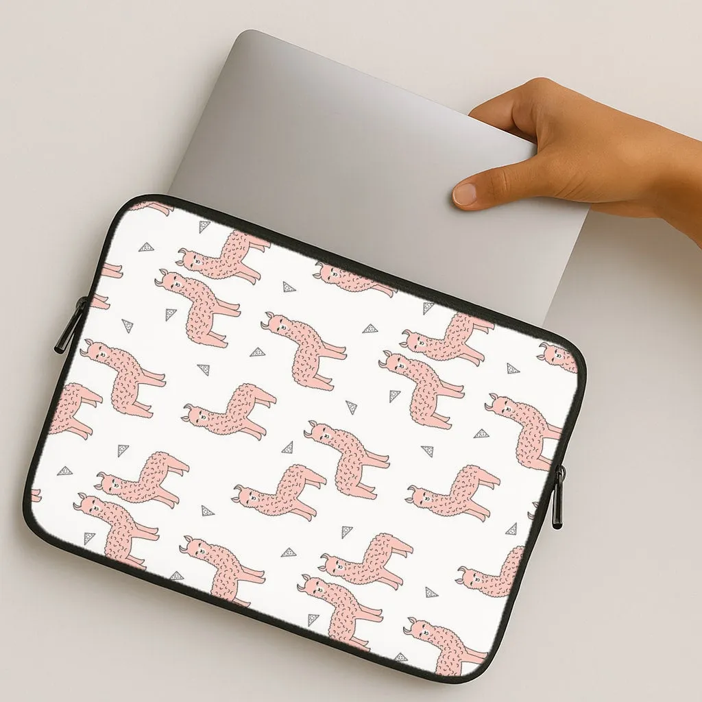 Pale Pink Alpaca Pattern Laptop Sleeve Daily Style
