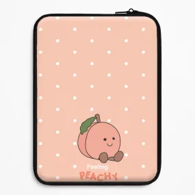 Peach Pattern Laptop Sleeve Textured Comfort Stylish Touch