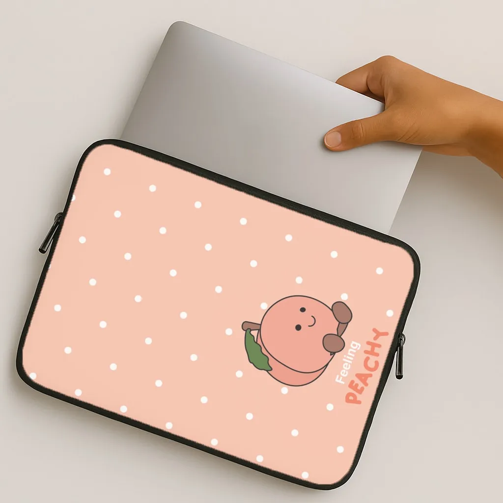 Bold colors Smooth Surface Peach Pattern Laptop Sleeve
