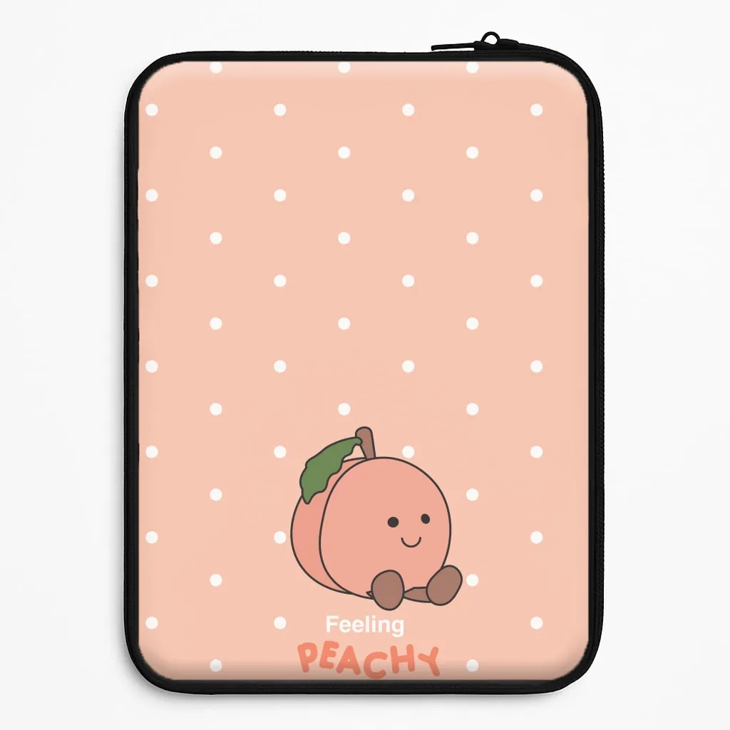 Peach Pattern Laptop Sleeve Textured Comfort Stylish Touch