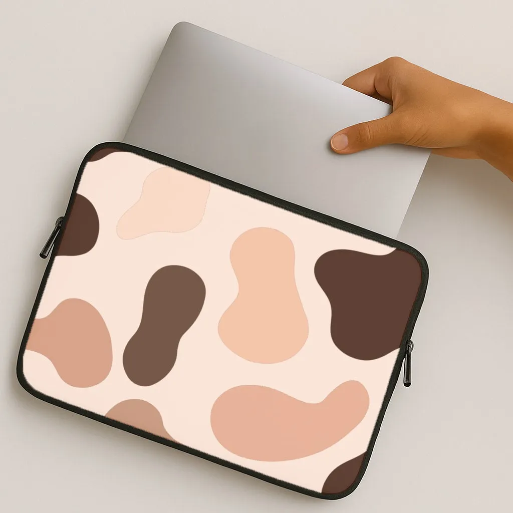 Cowprint Nude Laptop Sleeve Polished Layer Impact Cushion