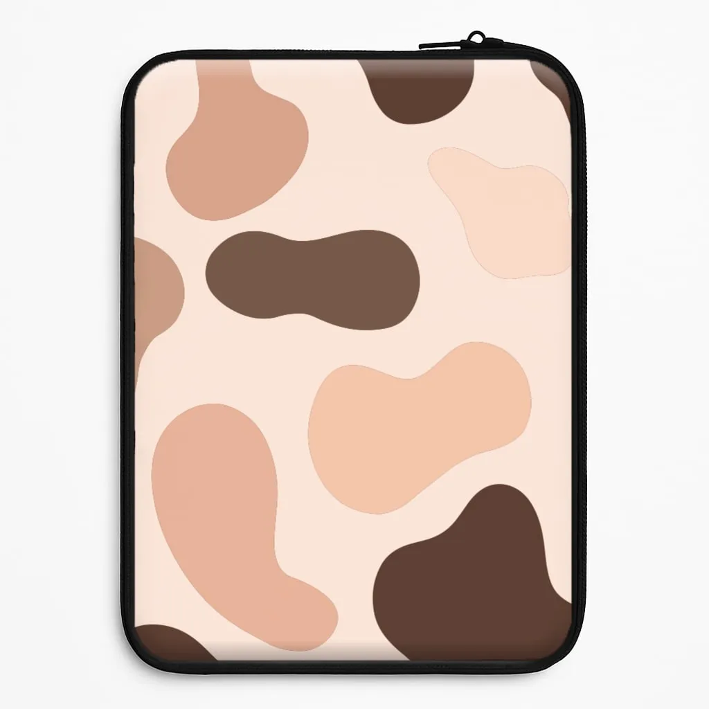 Glossy Finish Look Cowprint Nude Laptop Sleeve