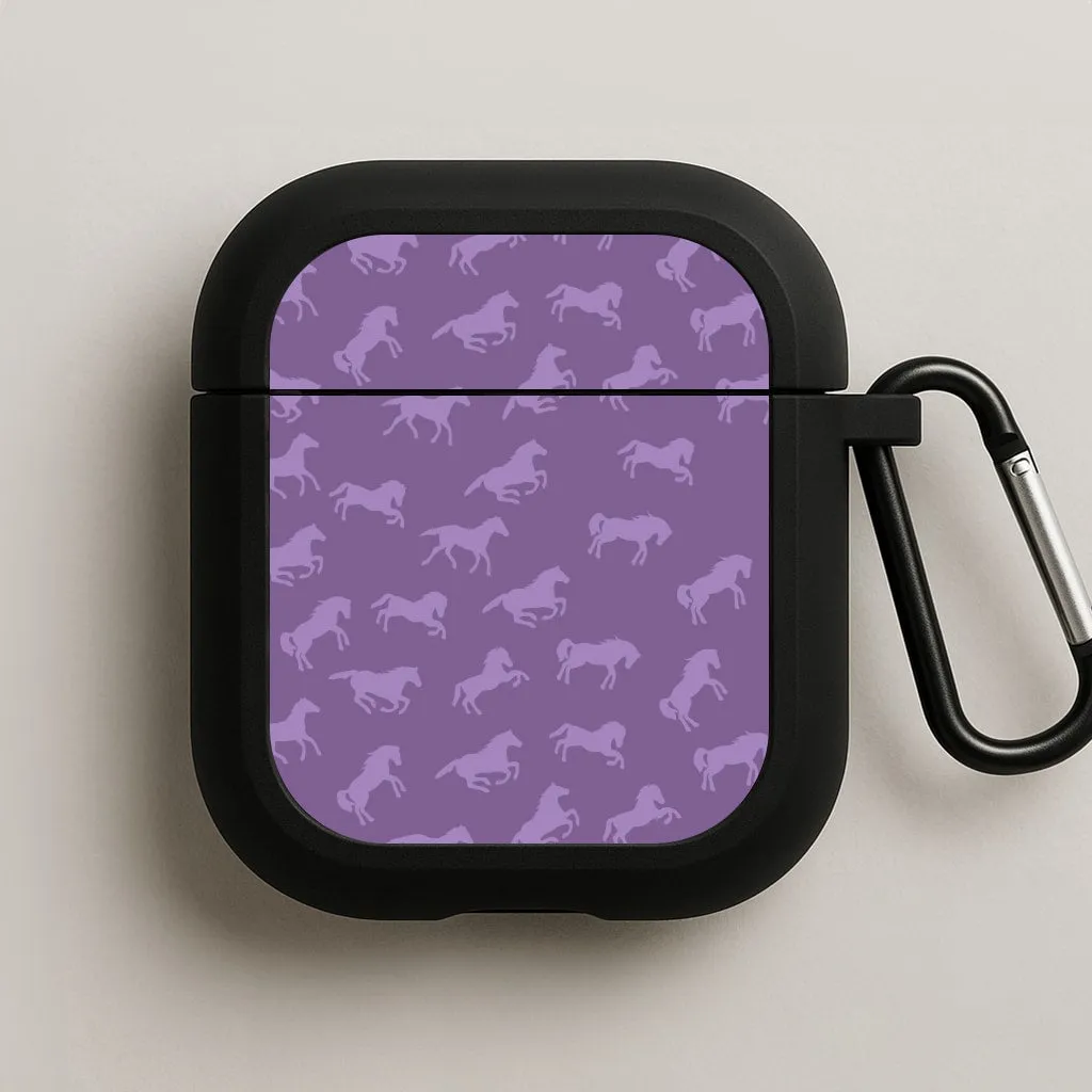 Purple Horse Pattern - Horses AirPods Case shockproof neon gradient protector