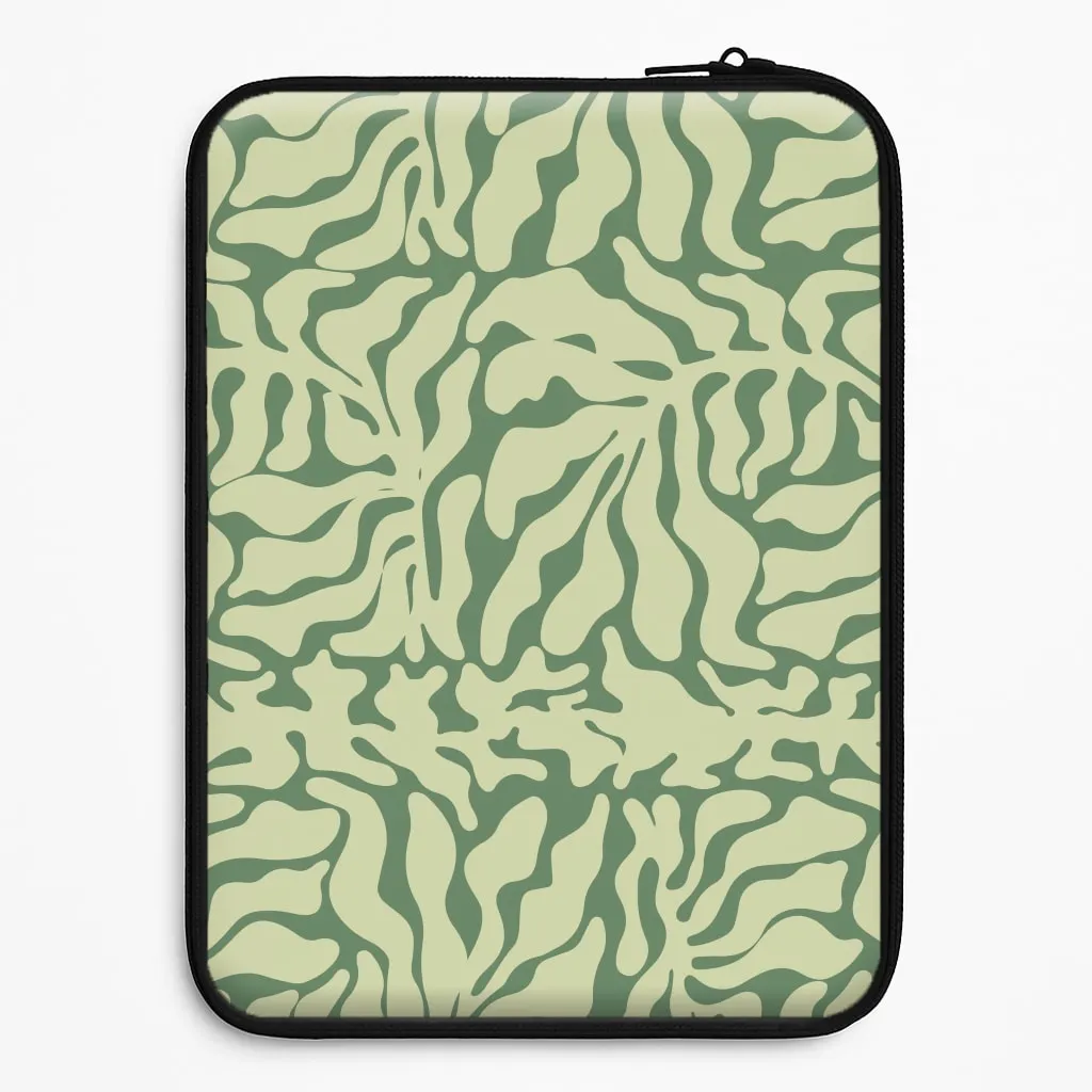 Light Green Leaf - Foliage Laptop Sleeve Strong Outline