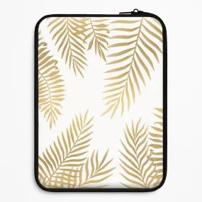 Gold Palm Leaf Pattern Laptop Sleeve Comfort Grip Compact Protection