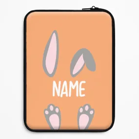 Grey Bunny Personalised Laptop Sleeve Smooth Finish Smooth Edge Design