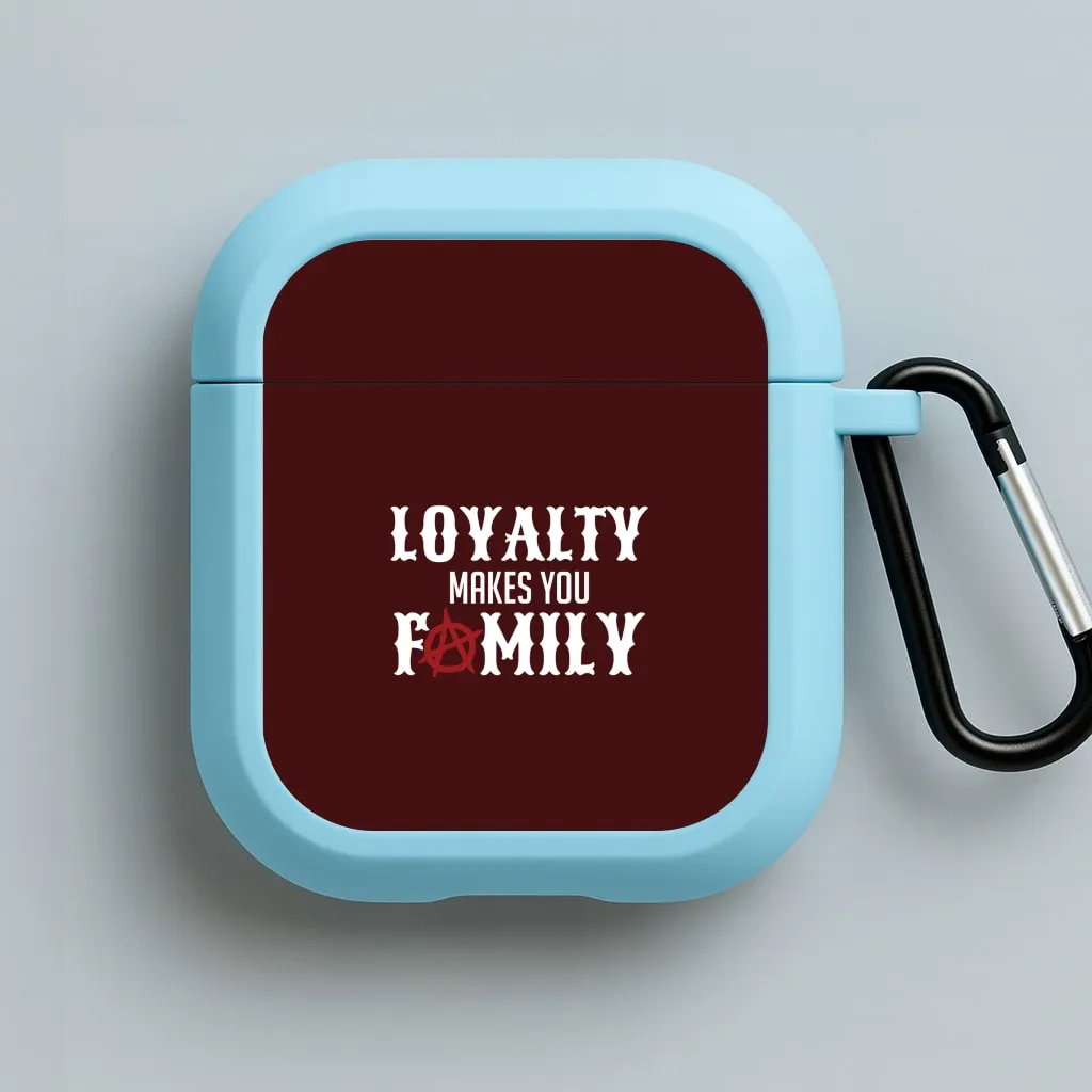Loyalty Makes You Family AirPods Case durable neon pocket shell