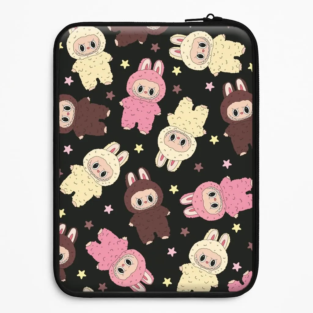 3D Effect Sleek Form Cute Monsters And Stars Pattern Laptop Sleeve