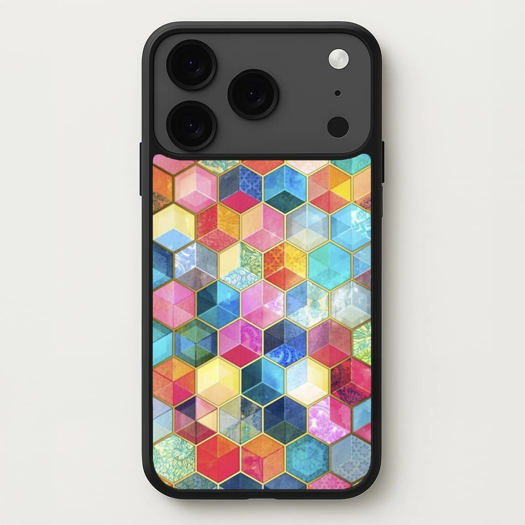 Soft Layer Texture Colourful Honeycomb Pattern Phone Case