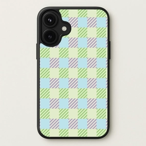 Comfort Style Green And Purple Checkered Phone Case