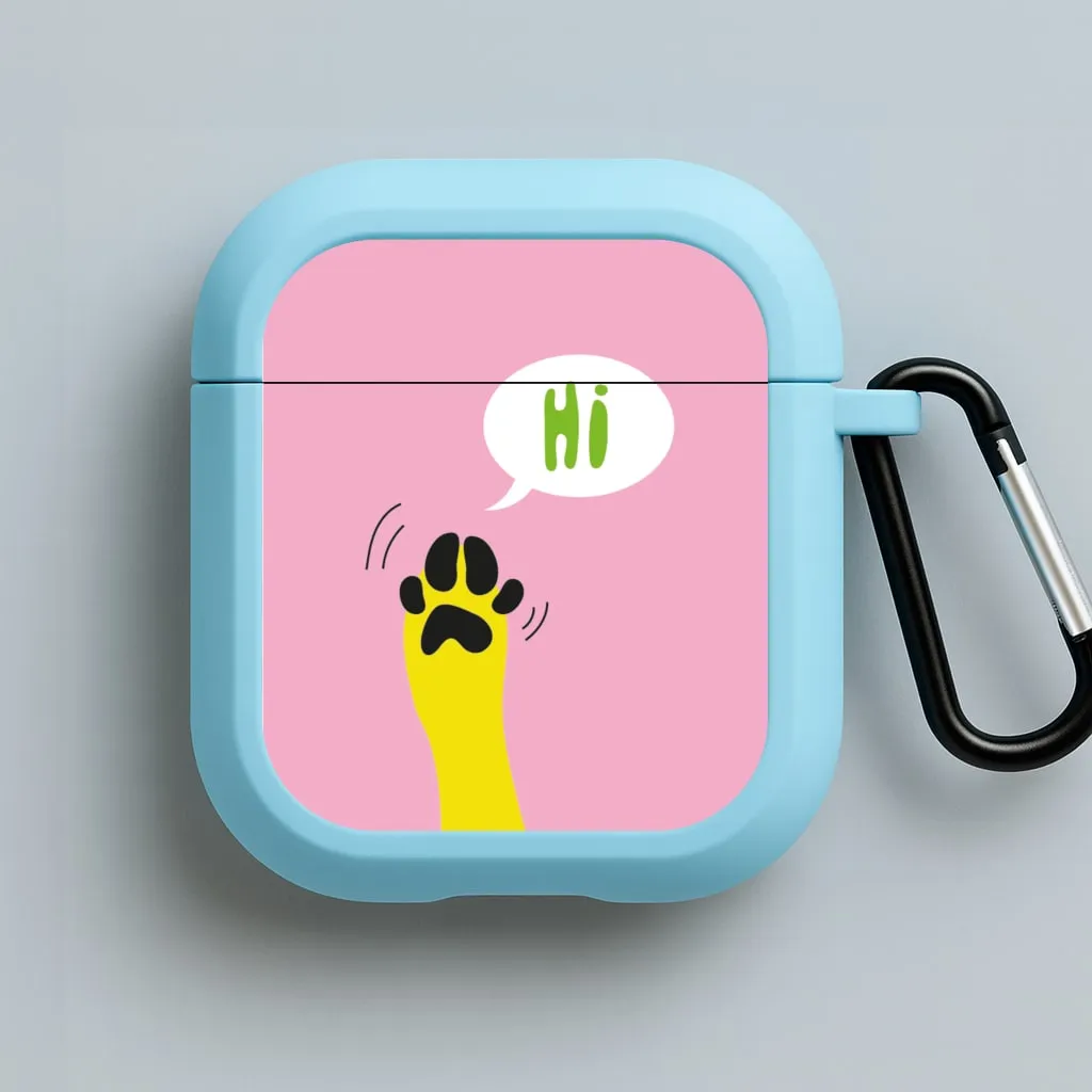 Vivid Smooth Design vivid color leather airpods protector Hi - Dog Patterns AirPods Case