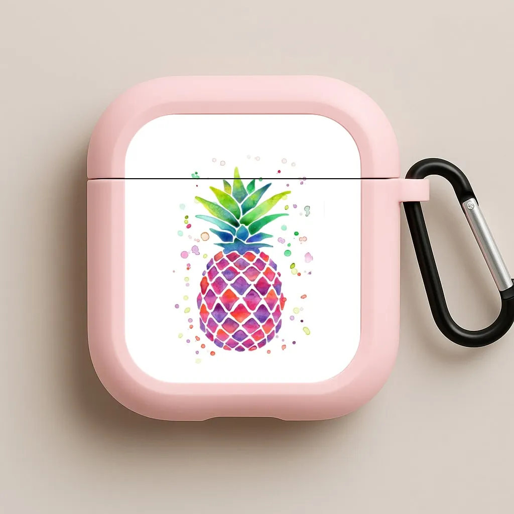 Watercolour Pineapple AirPods Case modern design airpods case sleek ergonomic neon soft touch airpods protector
