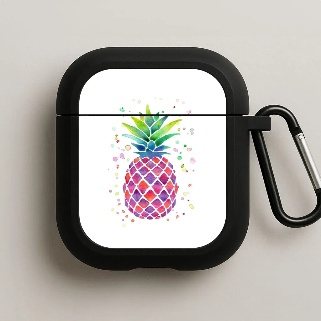 Watercolour Pineapple AirPods Case Compact Charging Shell
