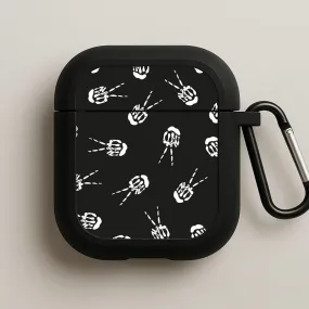 wireless commuter airpods case Minimalist Tech Shell Skeleton Fingers - Halloween AirPods Case