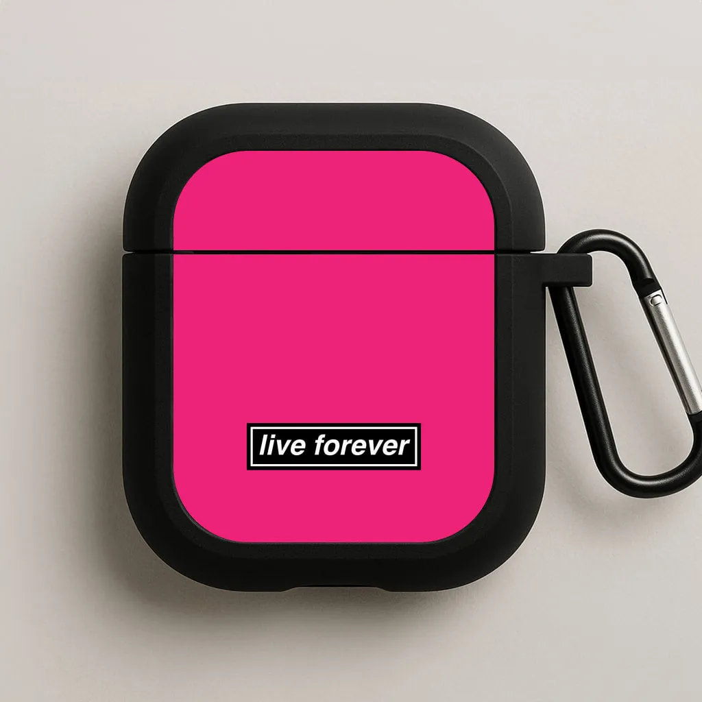 Sleek Modern Shell Live Forever AirPods Case