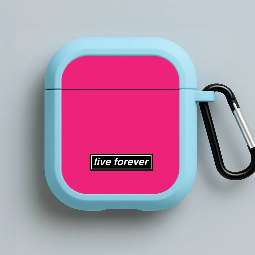Soft Silicone Grip Live Forever AirPods Case