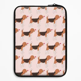 Polished Surface Texture Protective Form Love Beagle - Dog Pattern Laptop Sleeve