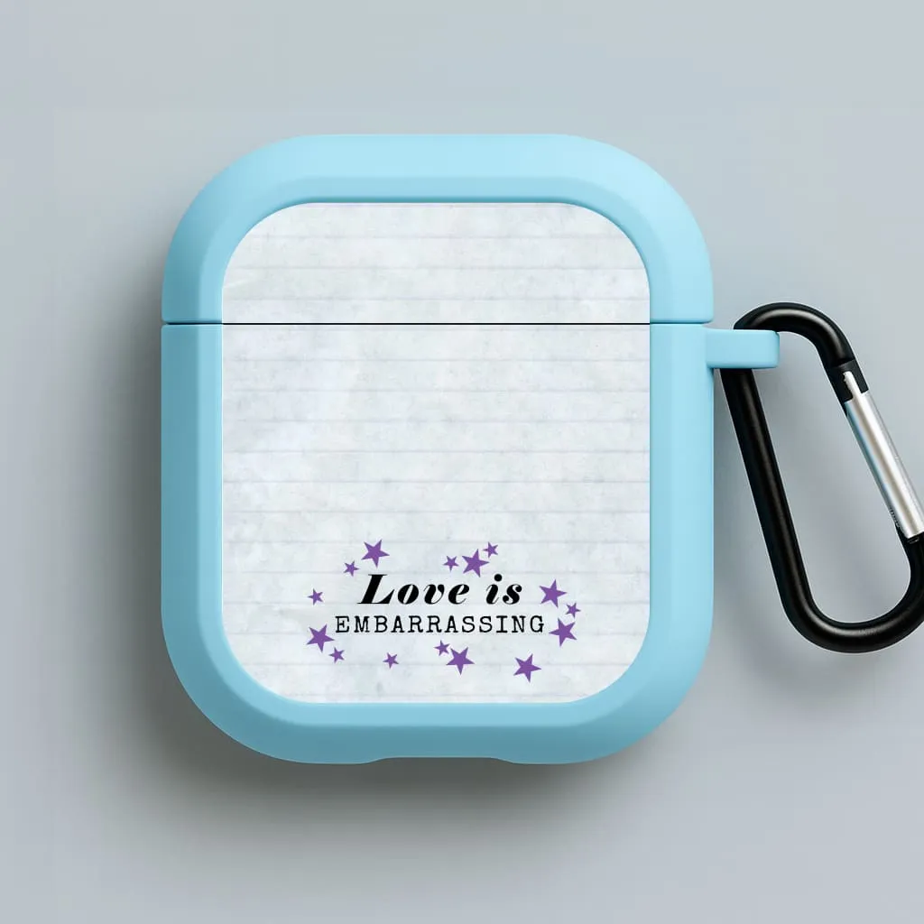 Love Is Embarrassing Note AirPods Case Minimal Smooth Organizer anti fall protection