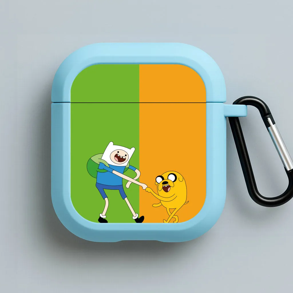 vivid gradient soft touch airpods protector Jake The Dog And Finn The Human AirPods Case