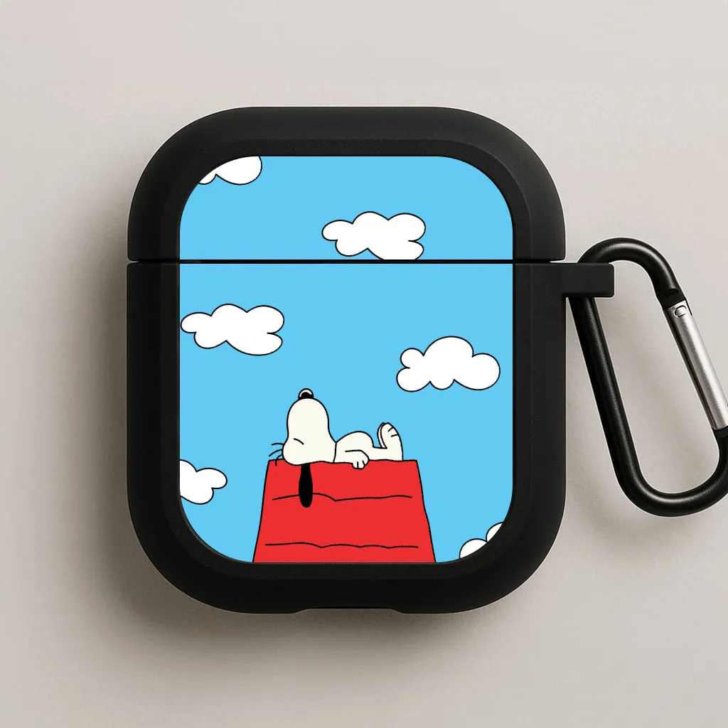 vivid lightweight ergonomic leather airpods case Cartoon Beagle Sleeping AirPods Case