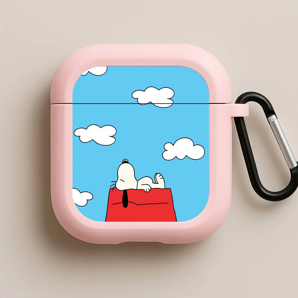 Cartoon Beagle Sleeping AirPods Case vintage style airpods case soft matte rubber airpods case