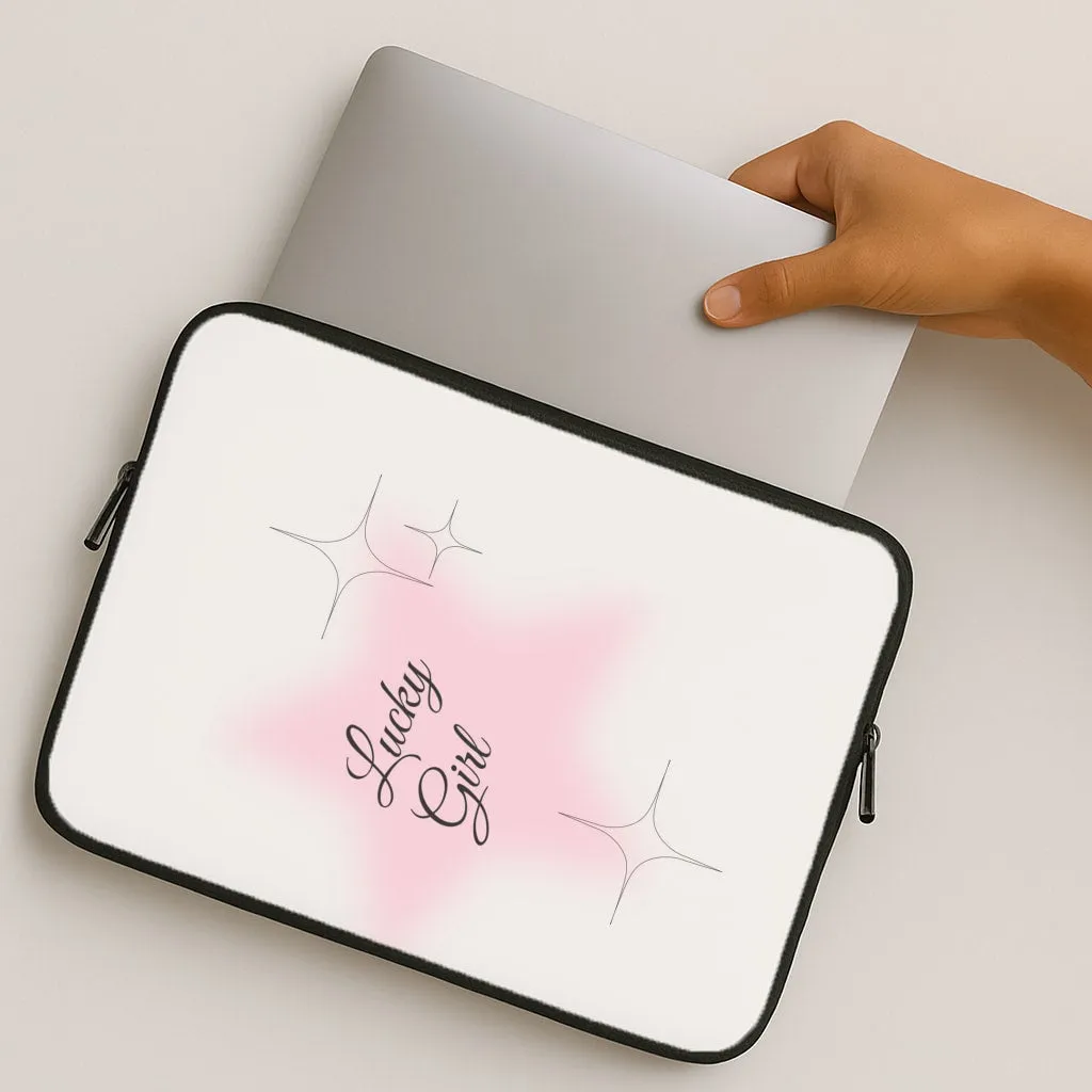 Smooth Detail Lucky Girl - Clean Girl Aesthetic Laptop Sleeve